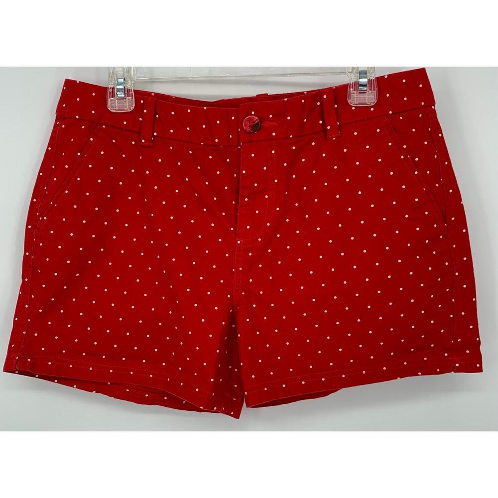 Columbia Shorts Women's Size 12 Red White Polka Dot PFG Performance Fishing Gear